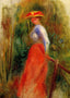 Woman in a Landscape Fine Art Print Painting by Pierre-Auguste Renoir (6 Sizes)