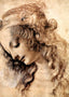 Woman's Head Art Print 1473 Drawing by Leonardo da Vinci (6 Sizes) - Enhanced