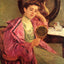 Woman at Her Toilette painting print by Mary Cassatt (1909)