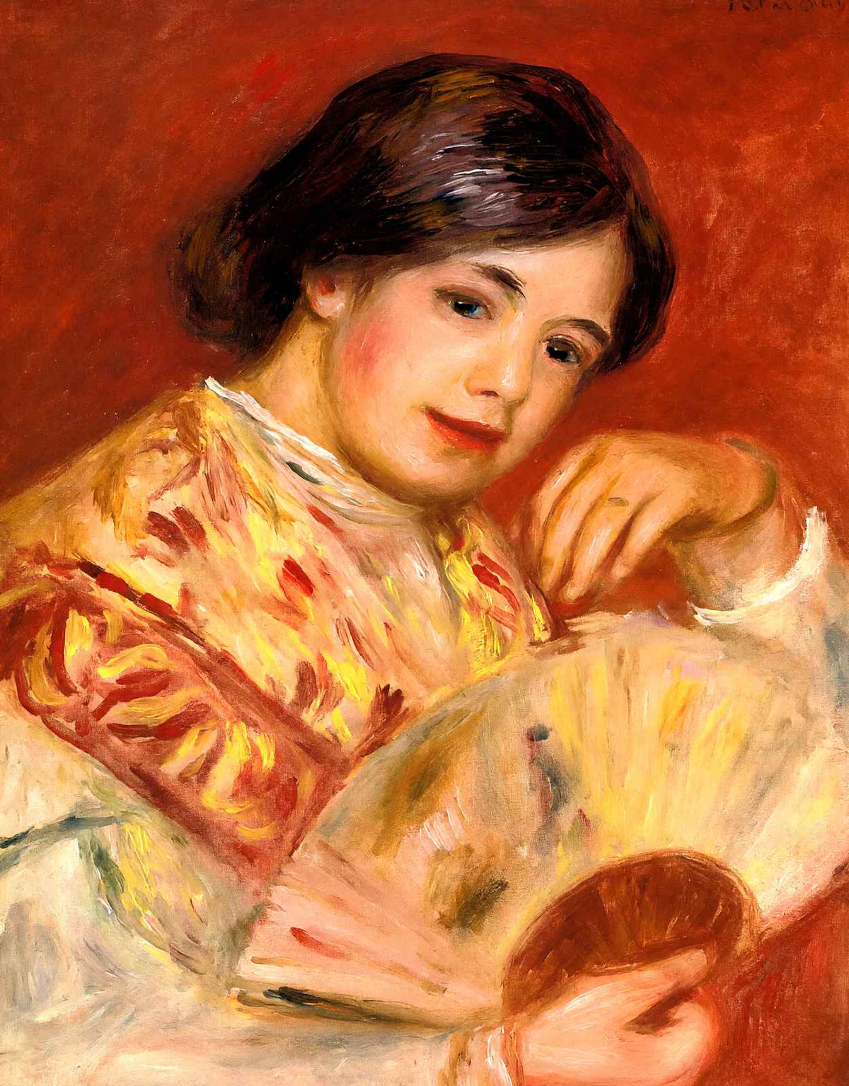 Woman with a Fan 1906 Painting by Pierre-Auguste Renoir Art Print (6 Sizes)
