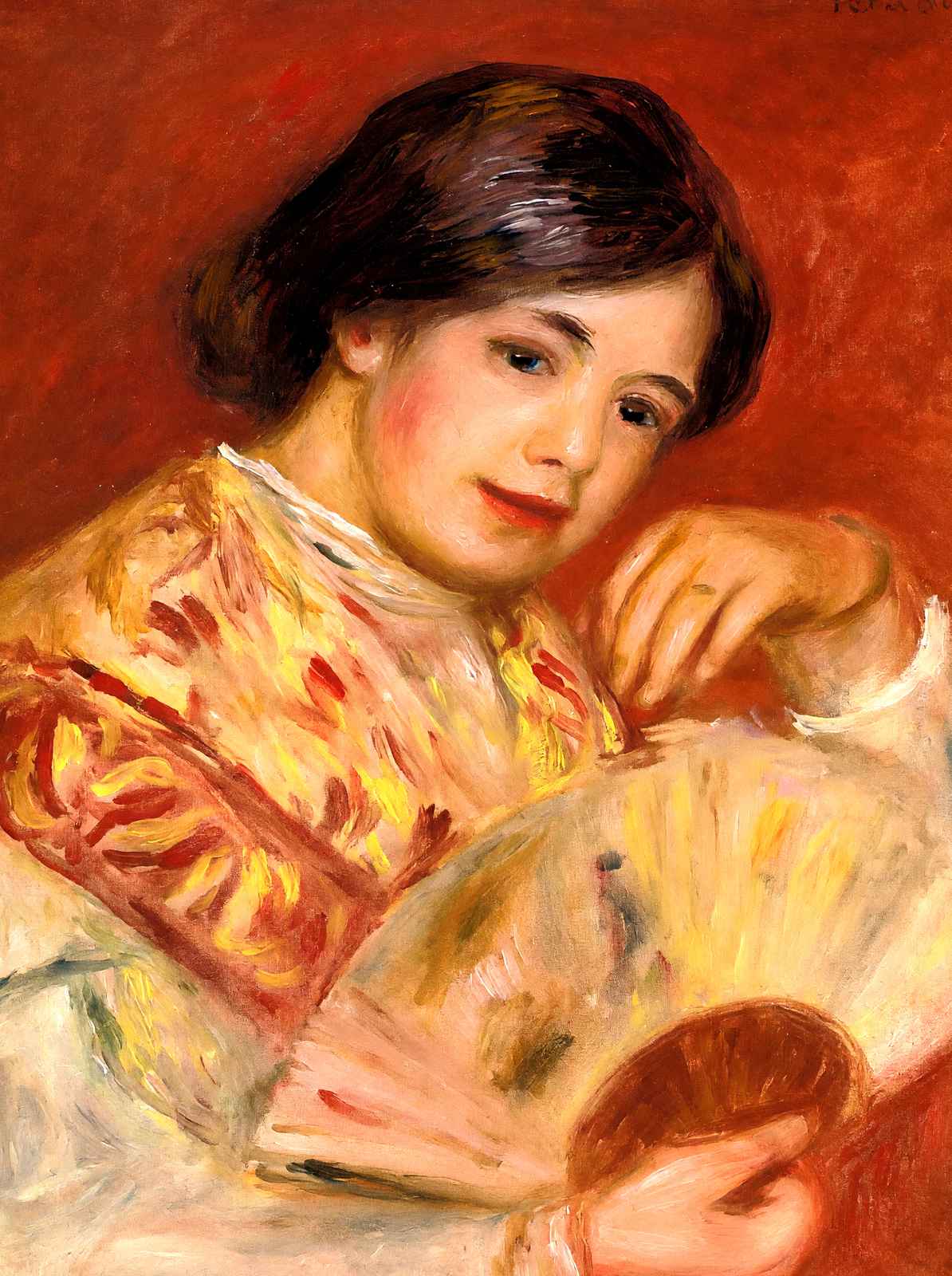 Woman with a Fan 1906 Painting by Pierre-Auguste Renoir Art Print (6 Sizes)