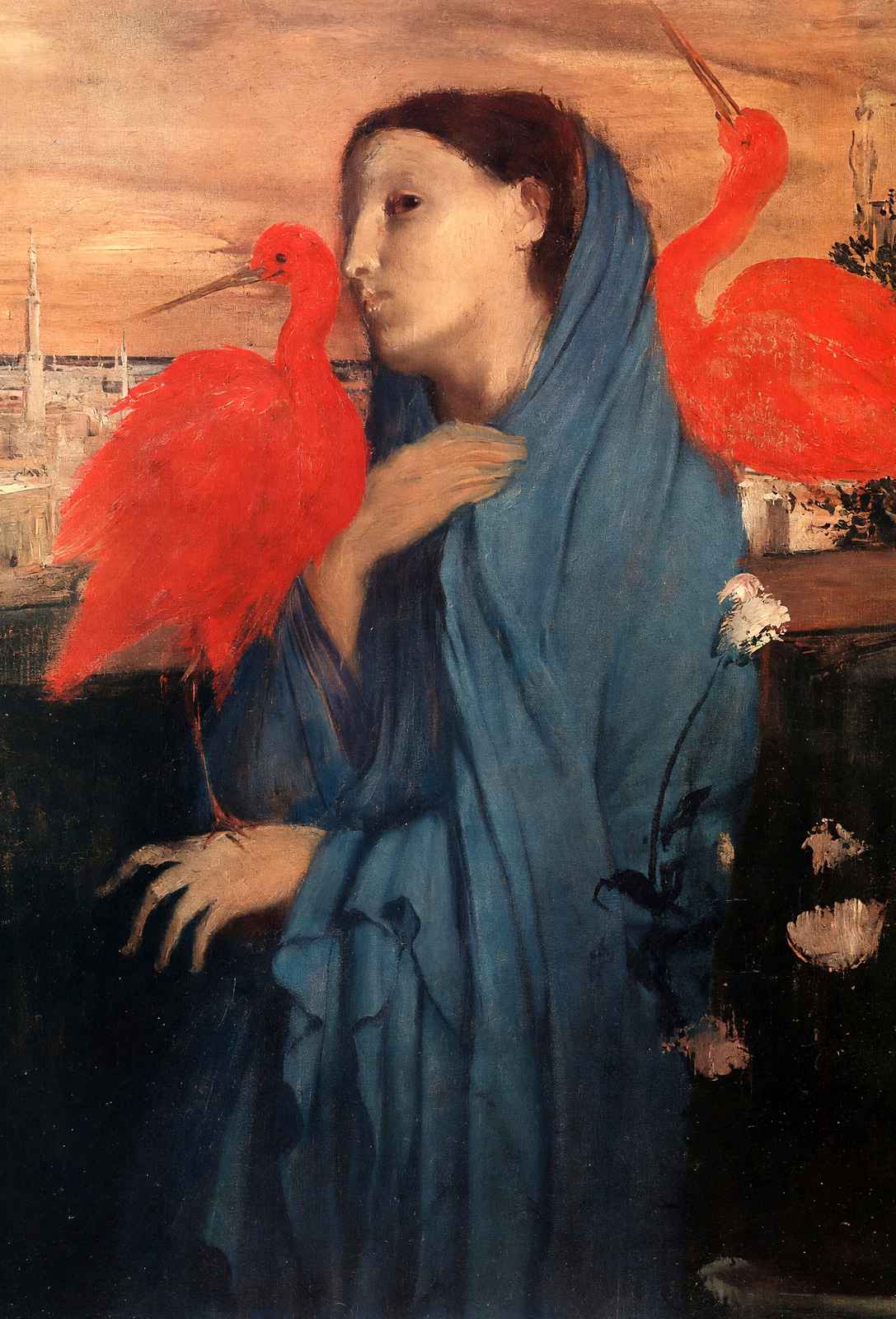 Woman on a Terrace (Young Woman and Ibis) 1857 by Degas Art Print (6 Sizes)