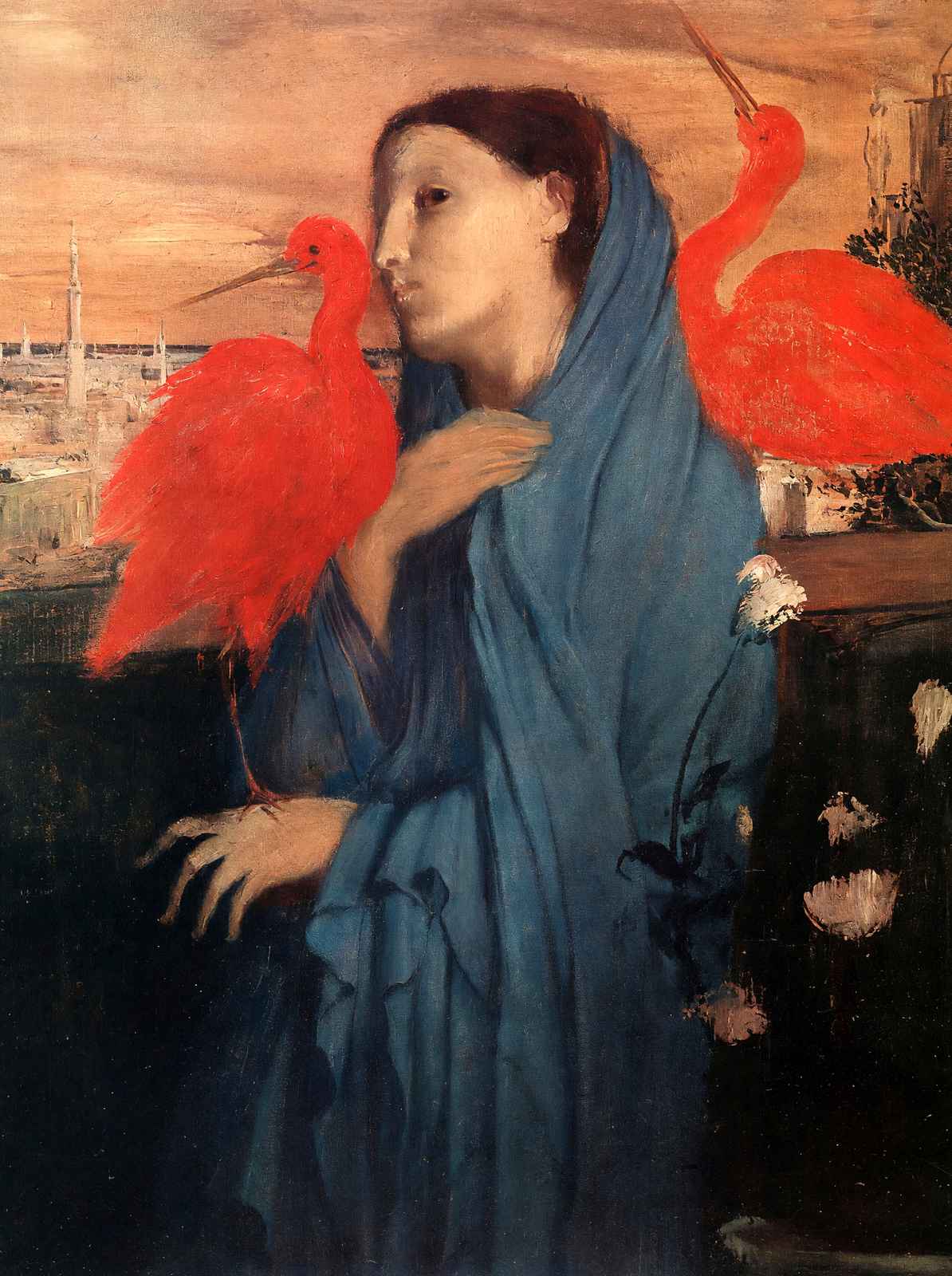 Woman on a Terrace (Young Woman and Ibis) 1857 by Degas Art Print (6 Sizes)