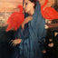 Woman on a Terrace (Young Woman and Ibis) painting print by Edgar Degas (1857)