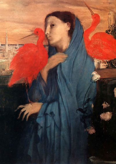 Woman on a Terrace (Young Woman and Ibis) 1857 by Degas Art Print (6 Sizes)