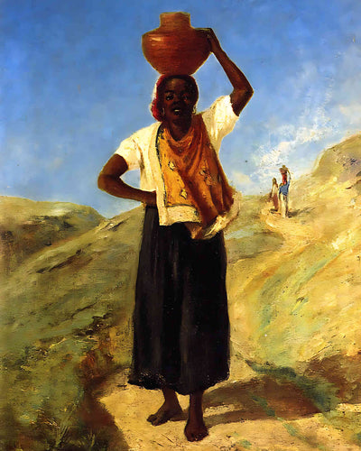 Woman Carrying a Pitcher on Her Head by Camille Pissarro 8x10" Art Print