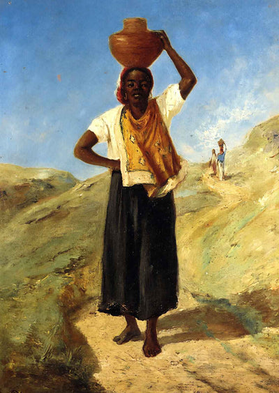 Woman Carrying a Pitcher on Her Head Art Print 1855 by Pissarro (6 Sizes)