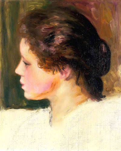 Woman`s Head Painting by Pierre-Auguste Renoir 8x10" Art Print - Restored