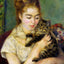 Woman with a Cat art print by Pierre-Auguste Renoir (1875)