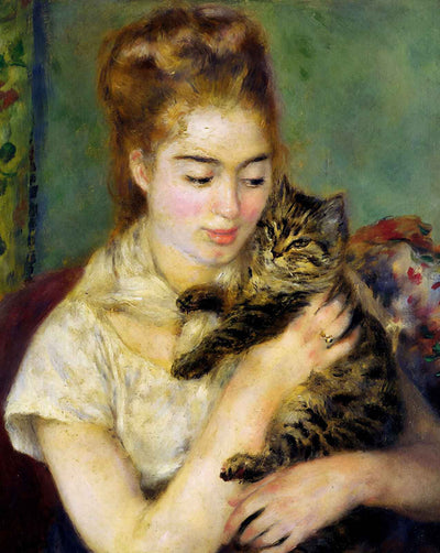 Woman with a Cat art print by Pierre-Auguste Renoir (1875)