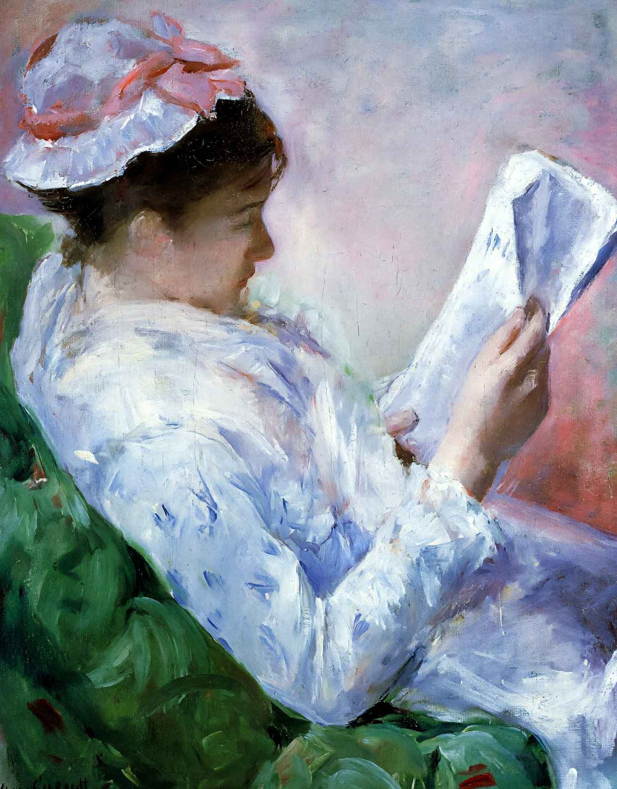 Woman Reading 1879 Painting by Mary Cassatt Art Print (6 Sizes) - Acid Free