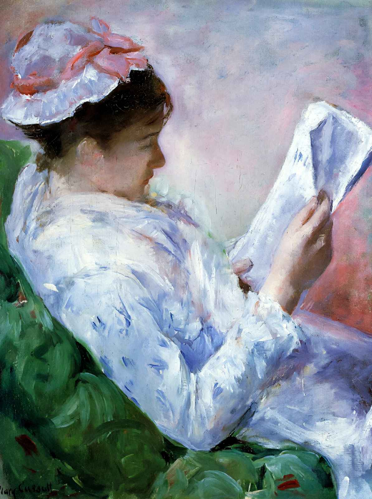 Woman Reading 1879 Painting by Mary Cassatt Art Print (6 Sizes) - Acid Free