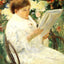 Woman Reading in a Garden Art Print 1880 Painting by Mary Cassatt (6 Sizes)