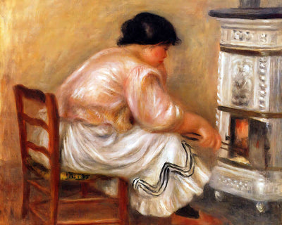 Woman Stoking a Stove Painting by Pierre-Auguste Renoir 8x10" Art Print