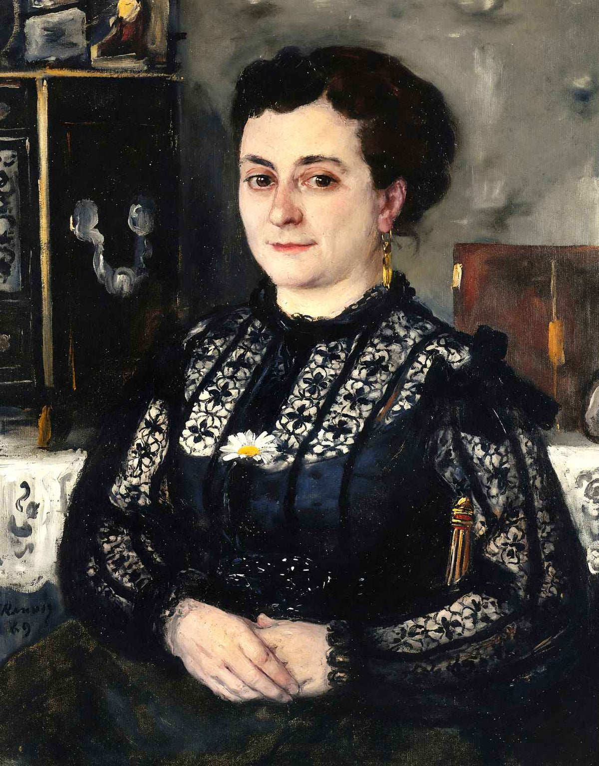 Woman in a Lace Blouse 1869 by Pierre-Auguste Renoir Fine Art Print (6 Sizes)