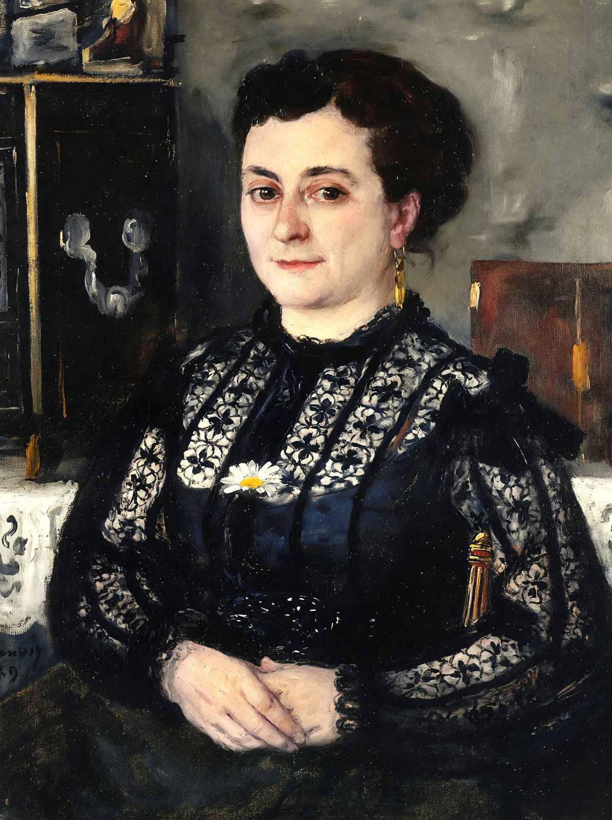 Woman in a Lace Blouse 1869 by Pierre-Auguste Renoir Fine Art Print (6 Sizes)