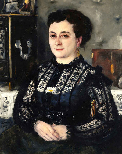 Woman in a Lace Blouse art print by Pierre-Auguste Renoir (1869)