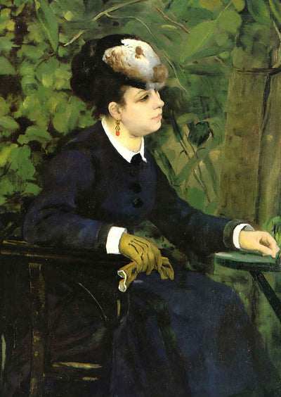 Woman in a Garden (Woman with a Seagull) 1868 by Renoir Art Print (6 Sizes)