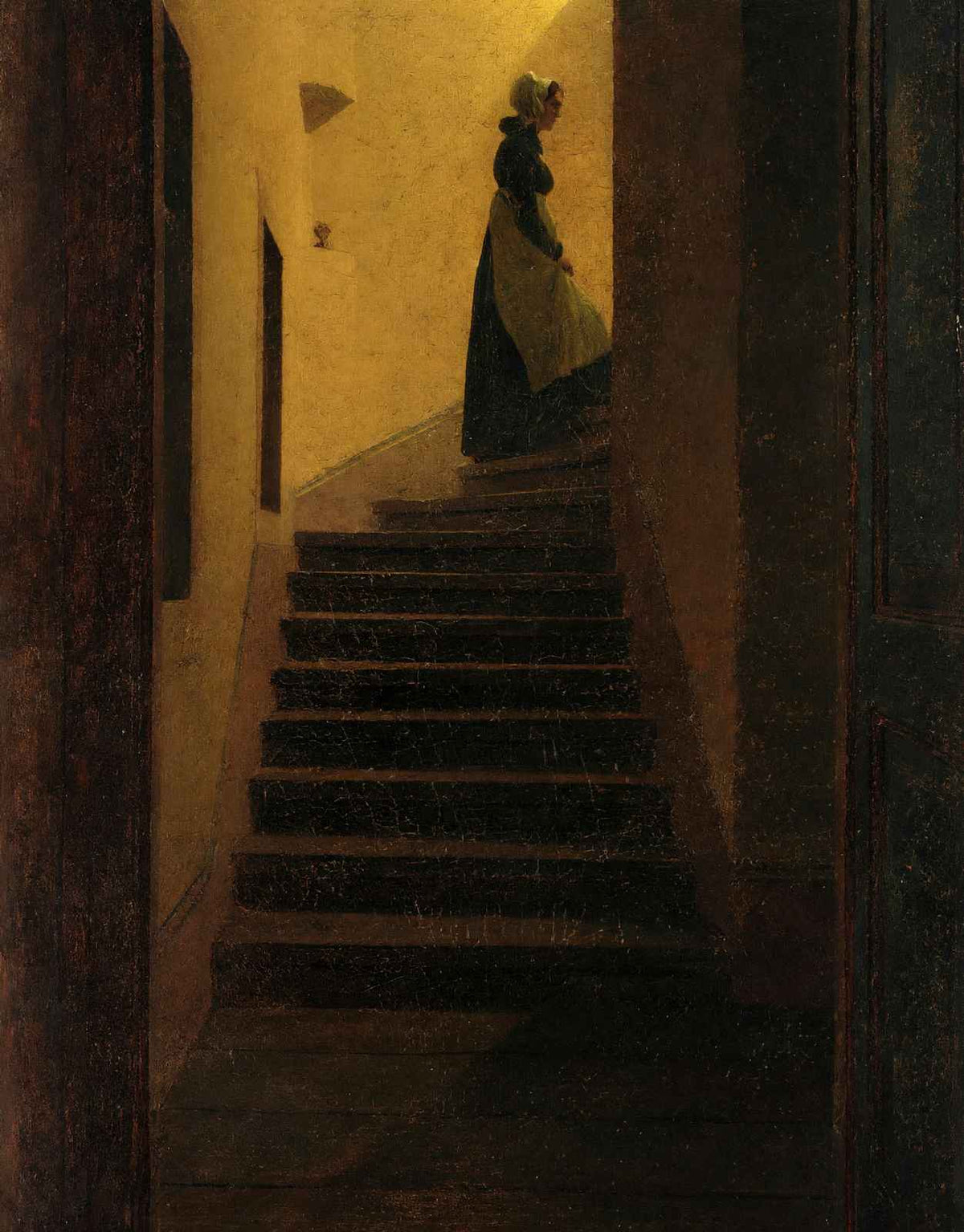 Woman on the Stairs Fine Art Print 1825 by Caspar David Friedrich (6 Sizes)
