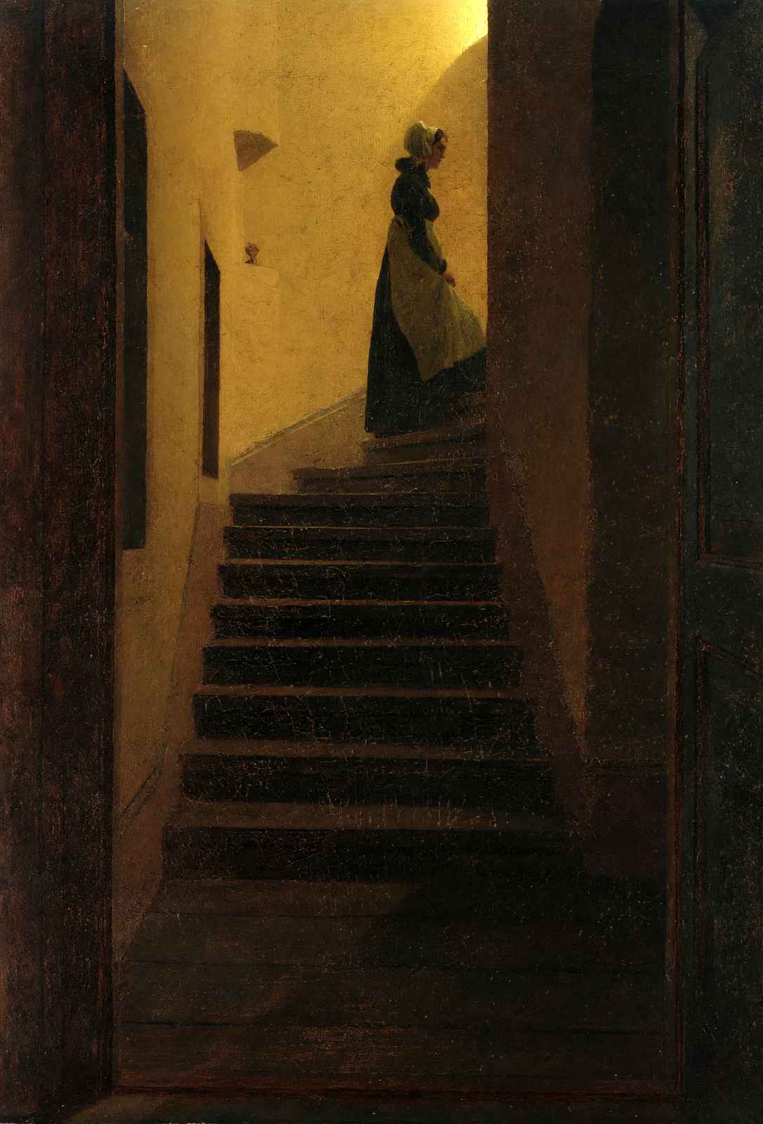 Woman on the Stairs Fine Art Print 1825 by Caspar David Friedrich (6 Sizes)