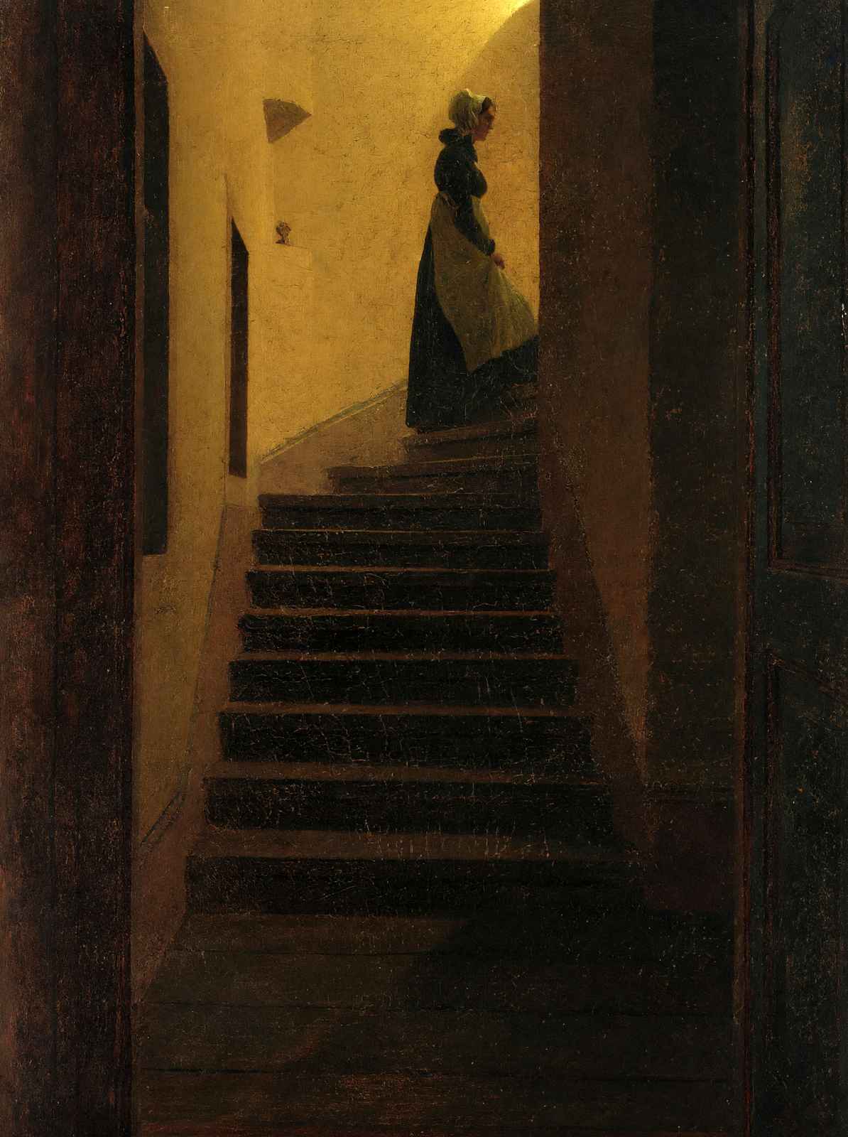 Woman on the Stairs Fine Art Print 1825 by Caspar David Friedrich (6 Sizes)