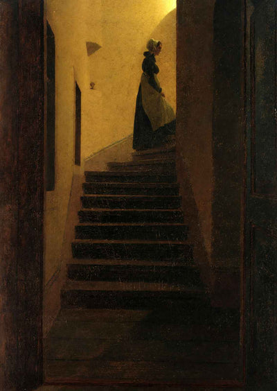 Woman on the Stairs Fine Art Print 1825 by Caspar David Friedrich (6 Sizes)