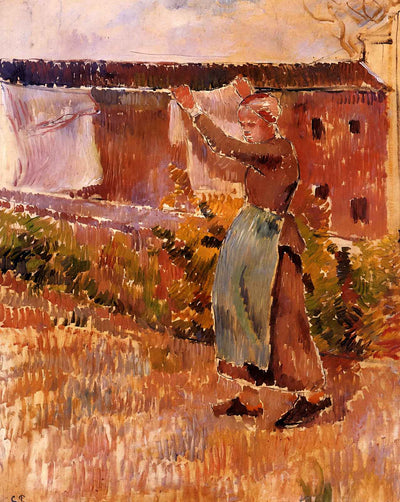 Women Tending the Laundry (Study) art print by Camille Pissarro (1887)