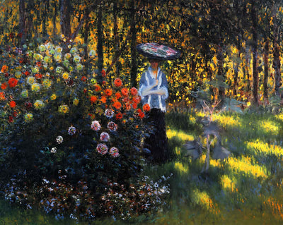 Woman with a Parasol in the Garden in Argenteuil painting by Claude Monet (1875)