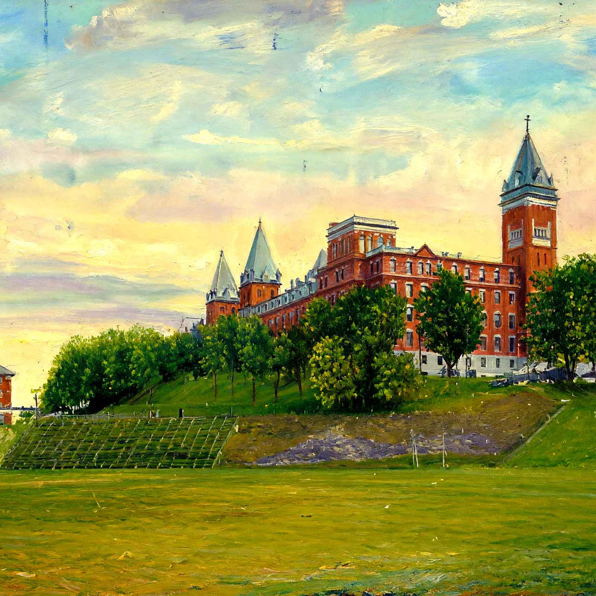 Holy Cross College, Worcester, Massachusetts in 1908 Art Print (7 Sizes)