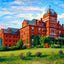 Odd Fellows' Home, Worcester, Massachusetts in 1908 Painting Print (7 Sizes)