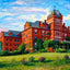 Odd Fellows' Home, Worcester, Massachusetts in 1908 Painting Print (7 Sizes)