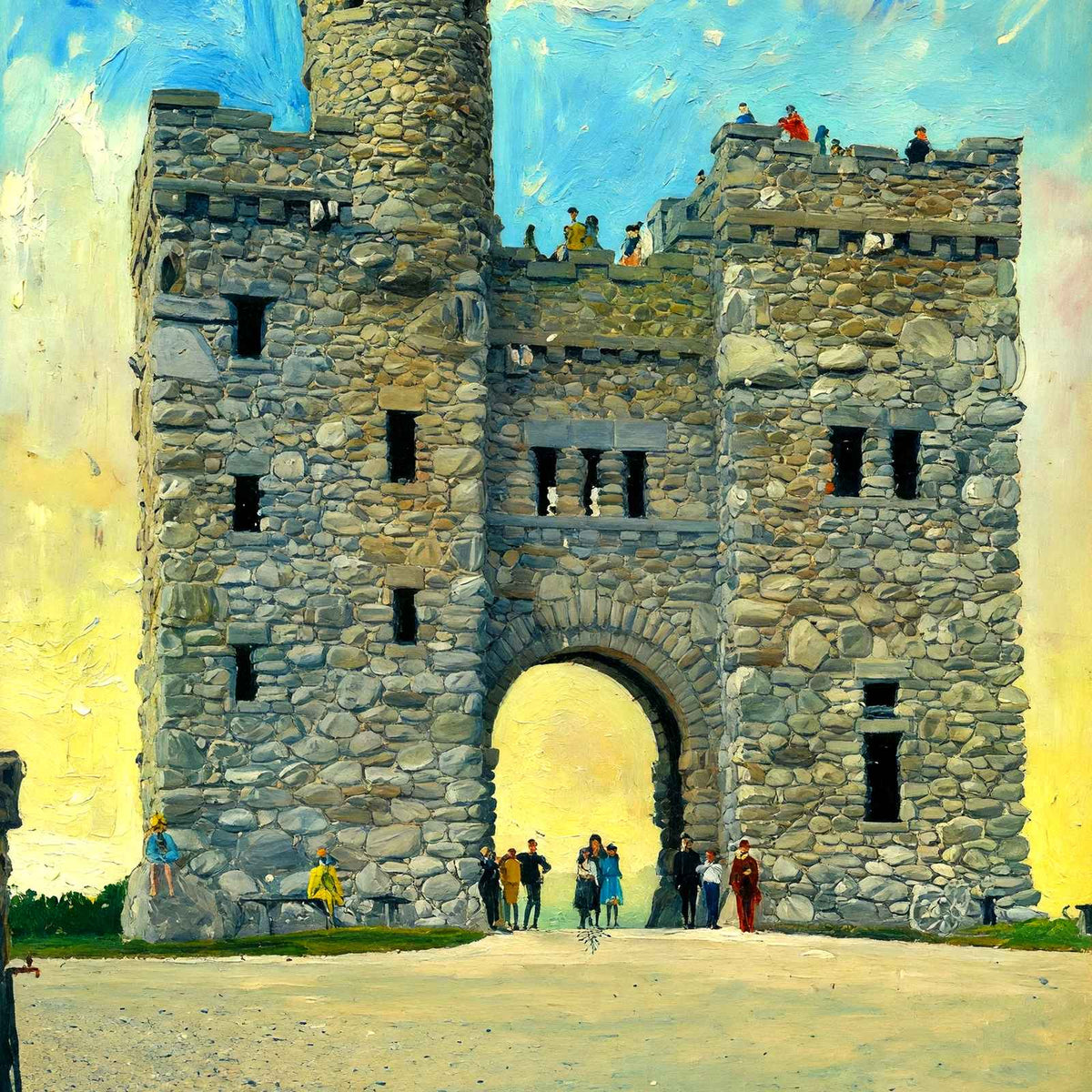 Bancroft Tower, Worcester, Massachusetts in 1908 Art Print (7 Sizes) - Restored