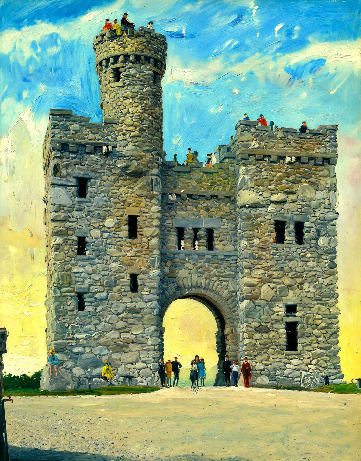 Bancroft Tower, Worcester, Massachusetts in 1908 Art Print (7 Sizes) - Restored