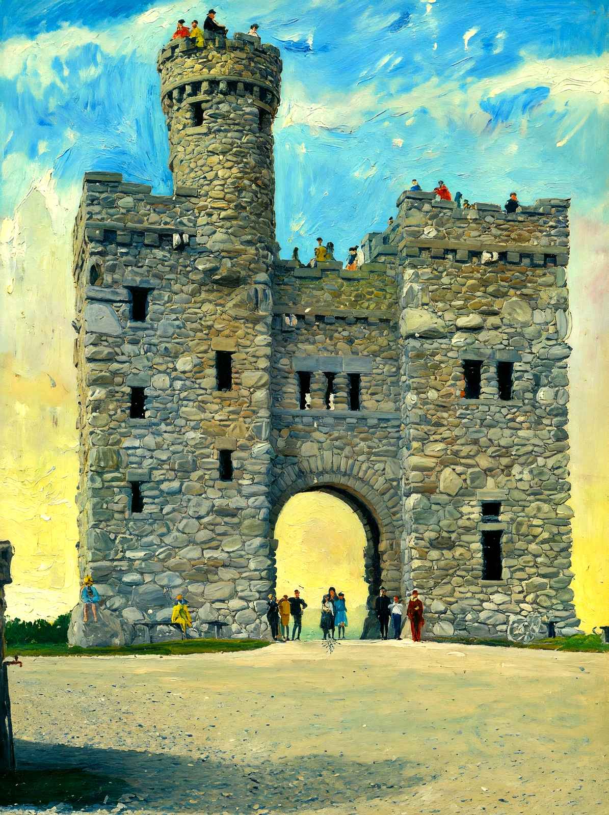Bancroft Tower, Worcester, Massachusetts in 1908 Art Print (7 Sizes) - Restored