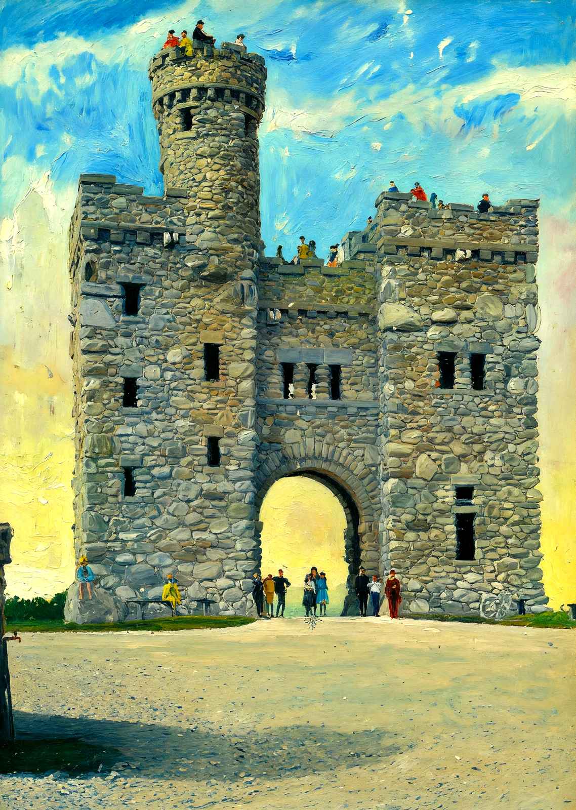 Bancroft Tower, Worcester, Massachusetts in 1908 Art Print (7 Sizes) - Restored