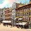 Main Street from Front Street, Worcester, MA in 1904 Vintage Print (7 Sizes)