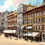Main Street from Front Street, Worcester, MA in 1904 Vintage Print (7 Sizes)