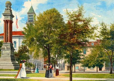 Wright Square Savannah GA in 1905 Art Print (7 Sizes) - Acid Free