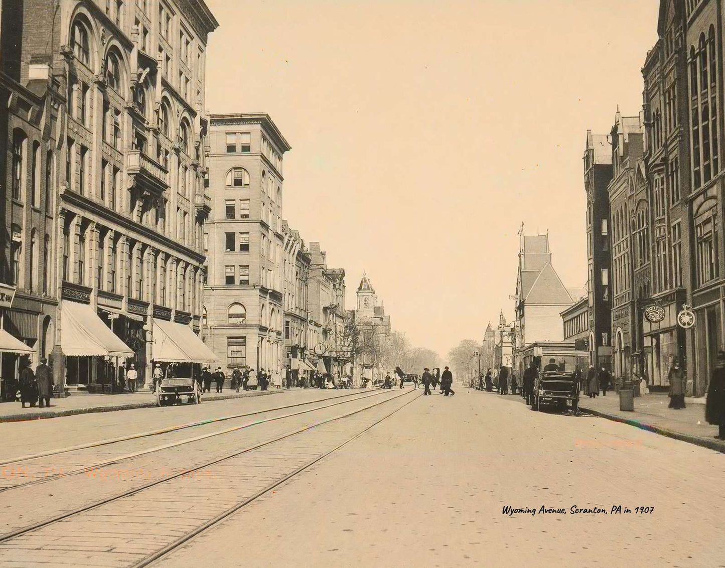 Wyoming Avenue Scranton PA in 1907 Vintage Print (7 Sizes)