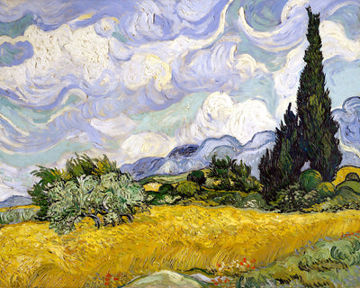 Wheat Field with Cypresses Painting by Vincent van Gogh 8x10" Art Print
