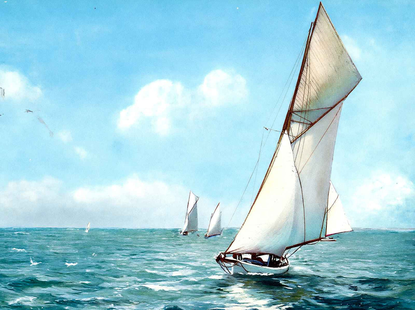 Yachts at West End Lake Pontchartrain in 1907 Vintage Print (7 Sizes)