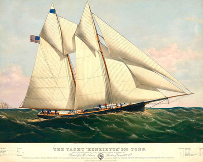 Yacht Henrietta 205 Tons lithograph print