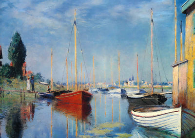 Yachts at Argenteuil 1875 Painting by Claude Monet Art Print (6 Sizes)