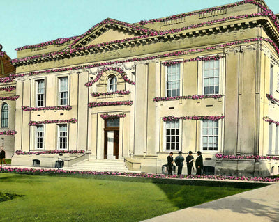 Yale University Woodbridge Hall in 1904 vintage print