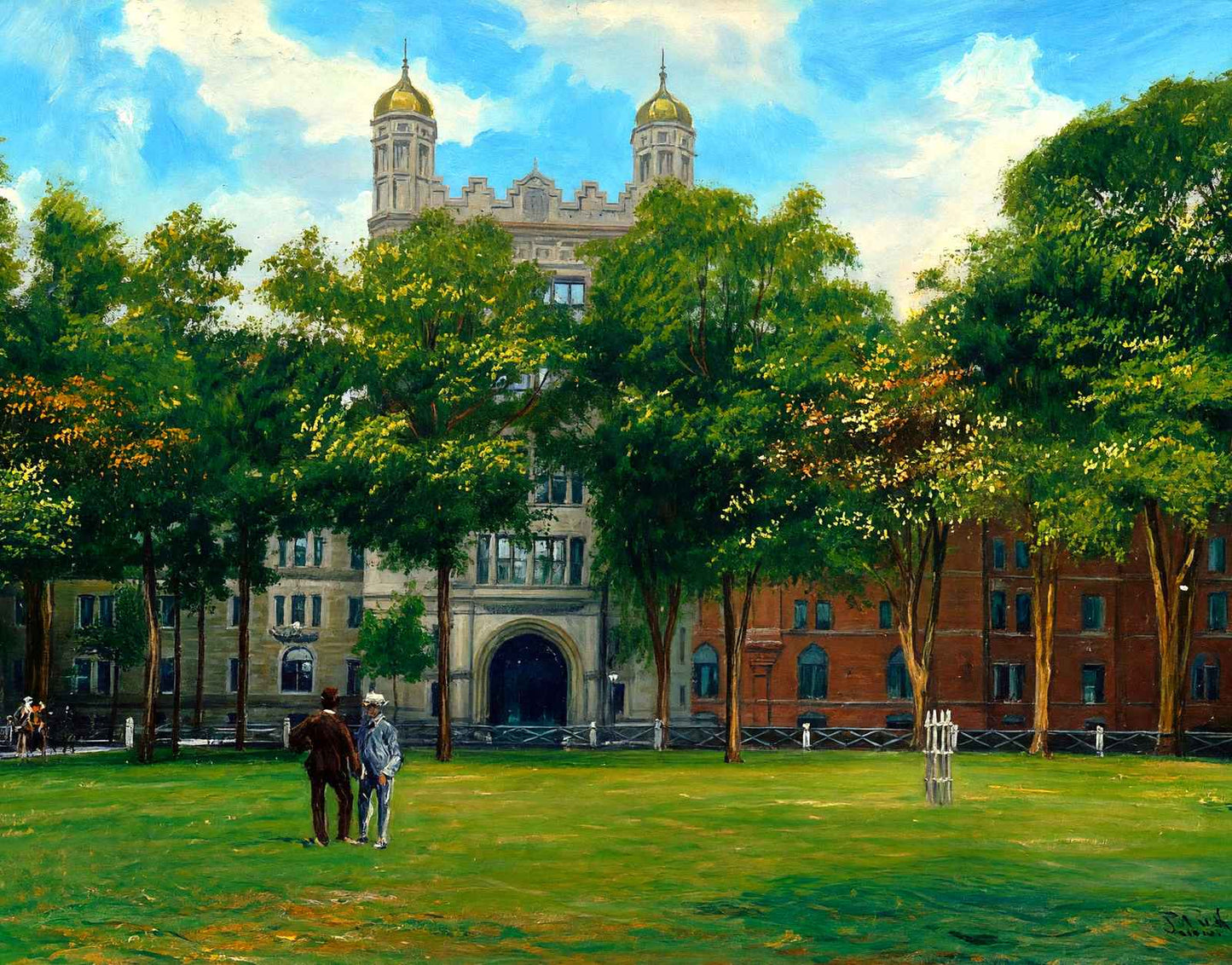 Yale University Phelps Hall Gateway in 1904 Art Print (7 Sizes) - Enhanced