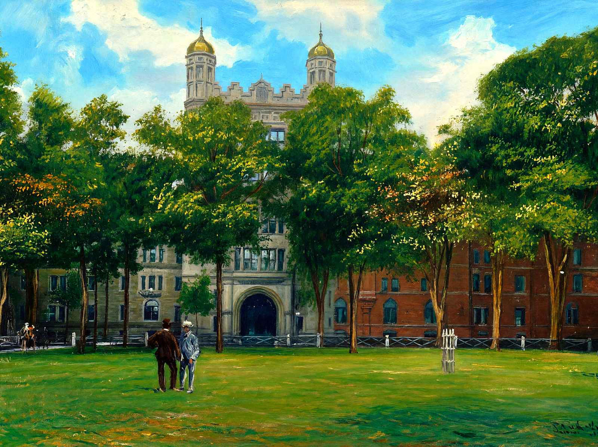 Yale University Phelps Hall Gateway in 1904 Art Print (7 Sizes) - Enhanced