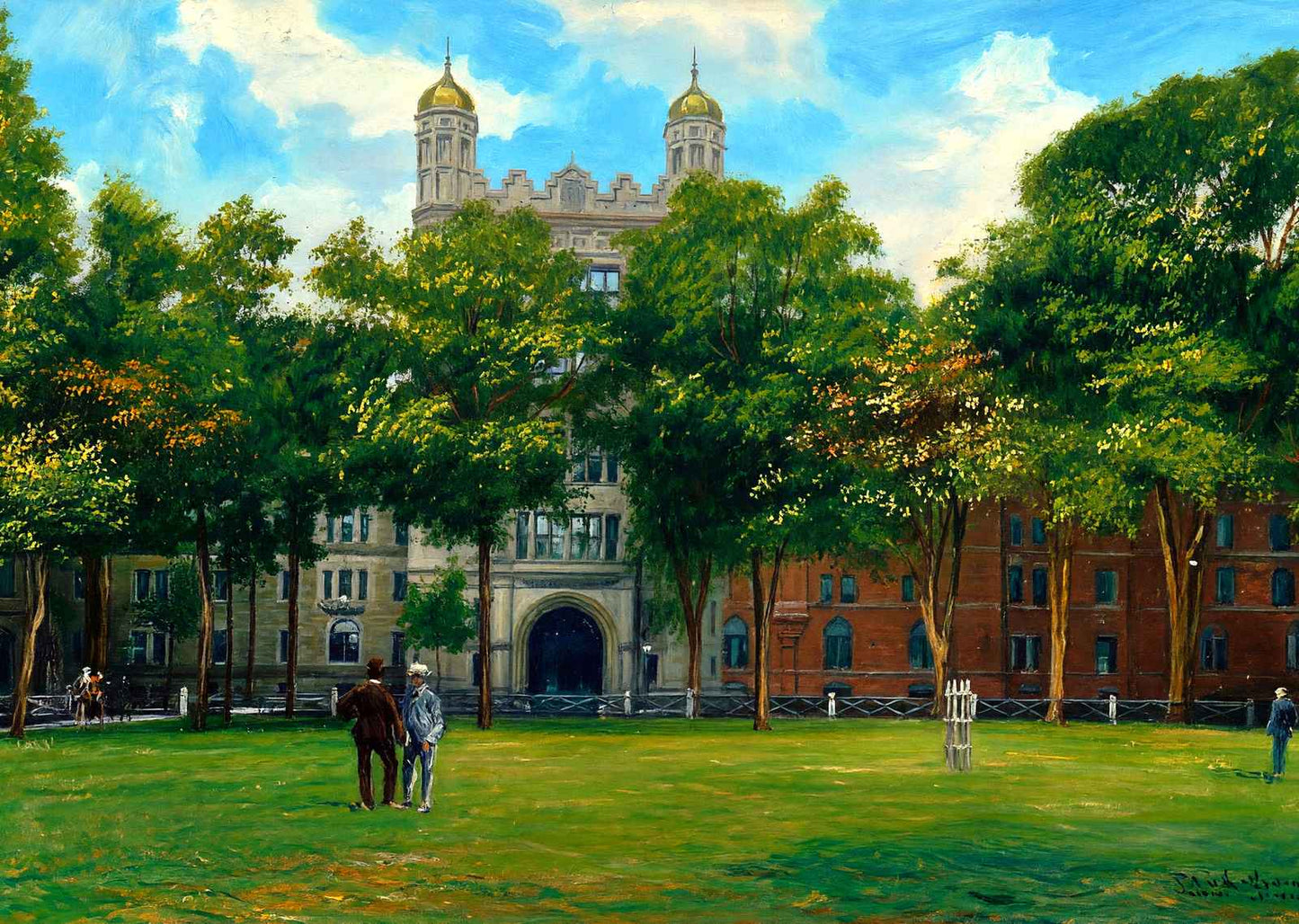 Yale University Phelps Hall Gateway in 1904 Art Print (7 Sizes) - Enhanced