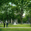 Yale University Old Library & Woolsey Statue vintage print