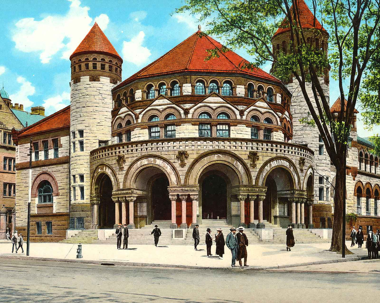 Yale University Osborn Hall in 1904 vintage print