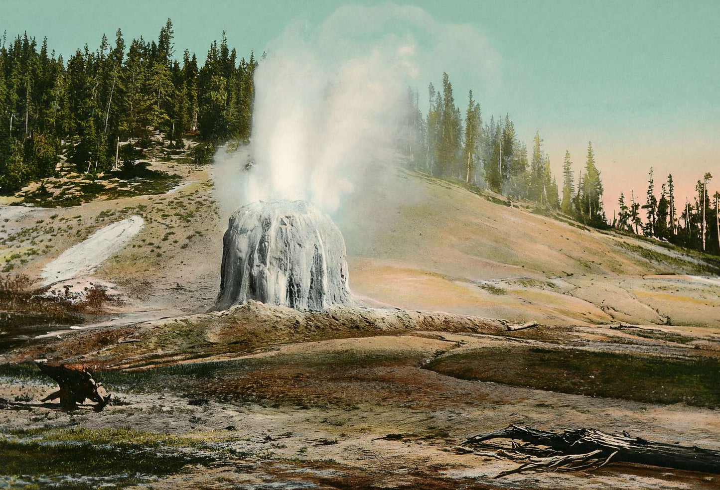 Yellowstone Lone Star Geyser in 1907 Vintage Print (7 Sizes)